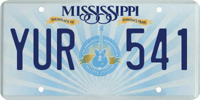 MS license plate YUR541