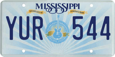 MS license plate YUR544
