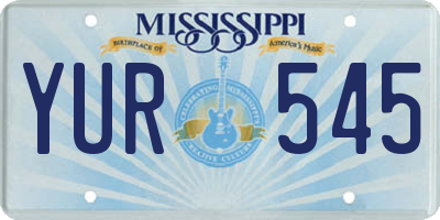 MS license plate YUR545