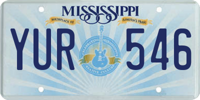MS license plate YUR546