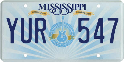 MS license plate YUR547
