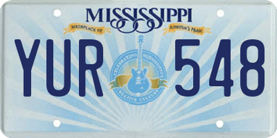 MS license plate YUR548