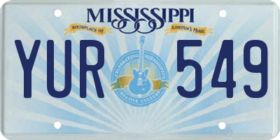 MS license plate YUR549