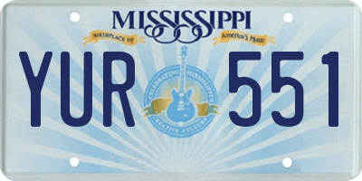 MS license plate YUR551