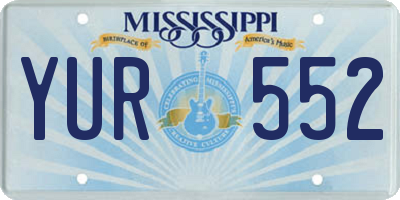 MS license plate YUR552
