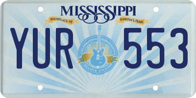 MS license plate YUR553