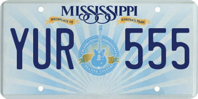 MS license plate YUR555