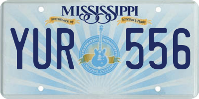 MS license plate YUR556