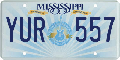MS license plate YUR557