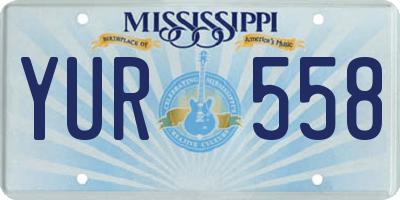 MS license plate YUR558