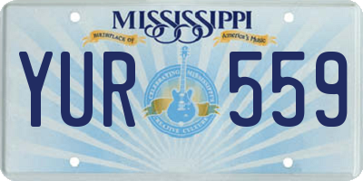 MS license plate YUR559