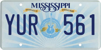 MS license plate YUR561