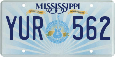 MS license plate YUR562