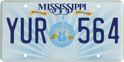 MS license plate YUR564
