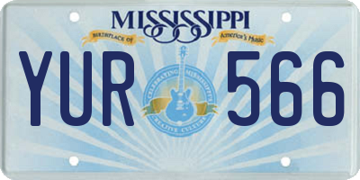 MS license plate YUR566