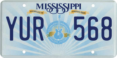 MS license plate YUR568