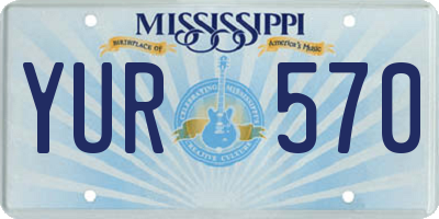 MS license plate YUR570
