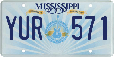MS license plate YUR571
