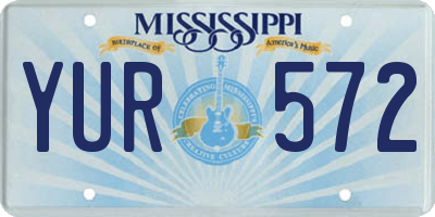 MS license plate YUR572