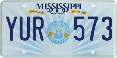 MS license plate YUR573