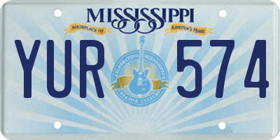 MS license plate YUR574