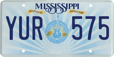 MS license plate YUR575