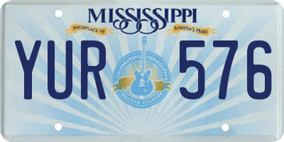 MS license plate YUR576
