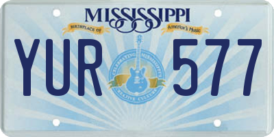 MS license plate YUR577
