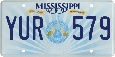 MS license plate YUR579