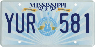 MS license plate YUR581