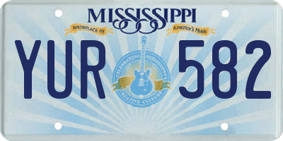 MS license plate YUR582