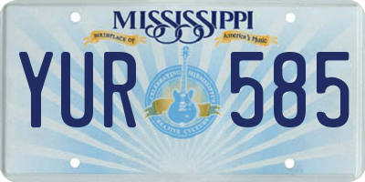 MS license plate YUR585
