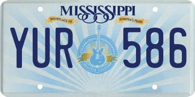 MS license plate YUR586