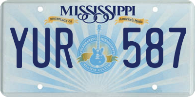 MS license plate YUR587
