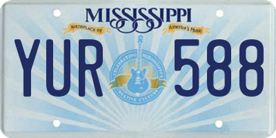 MS license plate YUR588