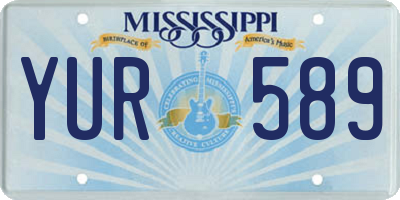 MS license plate YUR589