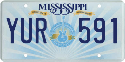 MS license plate YUR591