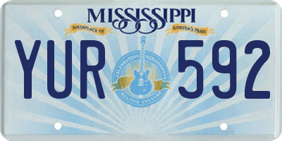 MS license plate YUR592