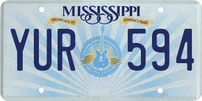MS license plate YUR594