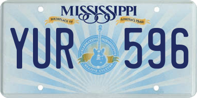 MS license plate YUR596