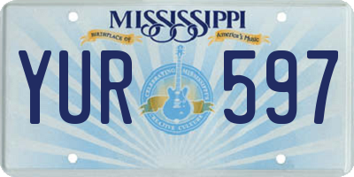 MS license plate YUR597