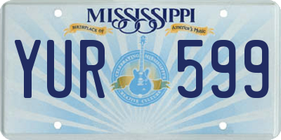MS license plate YUR599