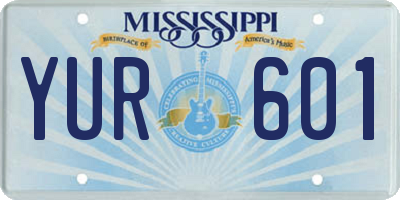 MS license plate YUR601