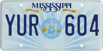 MS license plate YUR604