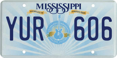 MS license plate YUR606