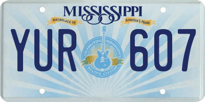 MS license plate YUR607