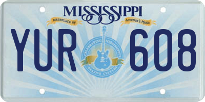 MS license plate YUR608