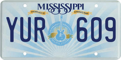 MS license plate YUR609