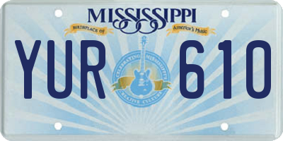 MS license plate YUR610