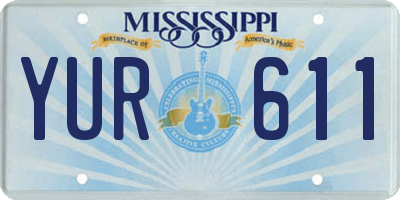 MS license plate YUR611